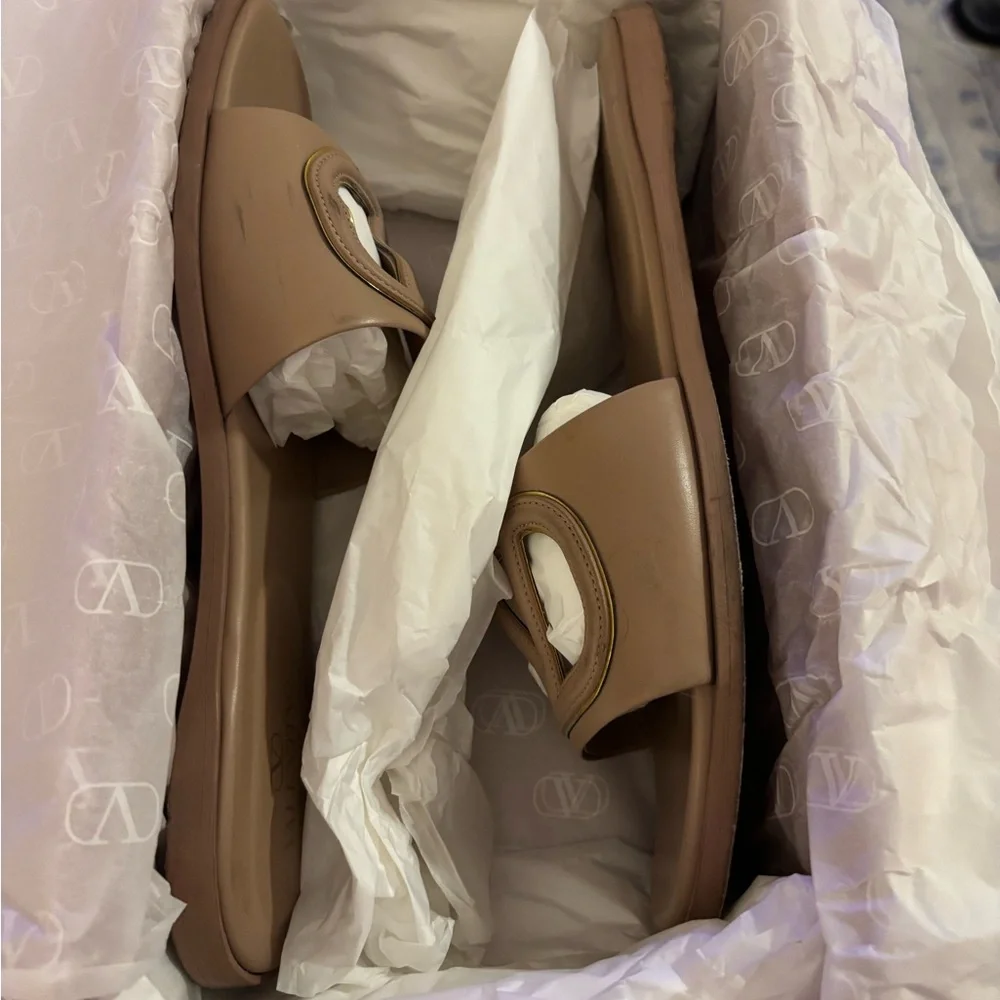 Valentino Women's Brown Slide Sandals - Picture 6 of 6